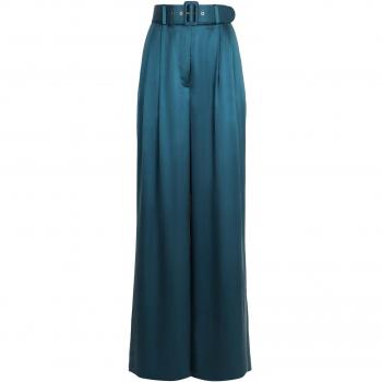 Zimmermann Silk Trousers – Wide Cut, Teal, Size Large
