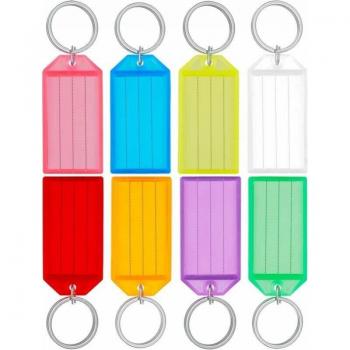 Collezione Portachiavi 5cm con Etichette a Righe Nere