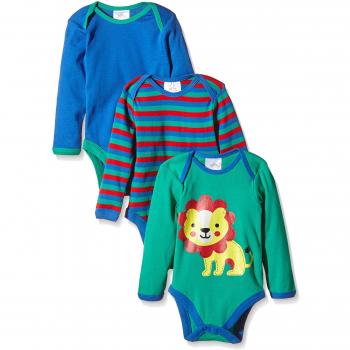 Twins Baby Boys Long Sleeve Bodysuit Set, 3-Pack, Multicolored, 6-9 Months