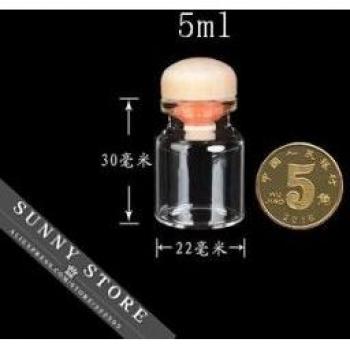 10pcs 5ml Empty Glass Bottles with Wooden Caps and Seals