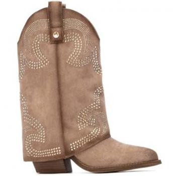XTI 144467 Botas Cowboy Estilo Western com Bordado Beige