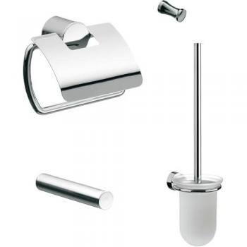 Emco Rondo 2 accessoires WC chromé avec porte-papier et porte-rouleau
