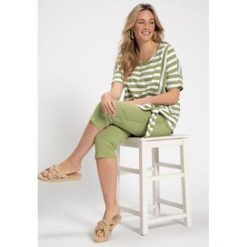 Ulla Popken grüne Capri-Leggings, große Größen, Baumwolle für Damen