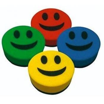 Tableau Blanc Magnetique Leaderpapier 5 cm, Effaceur Ronde, Visage Joyeux, Palette Variée