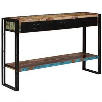 VidaXL Consolle in Legno Massello Rinnovato 120x30x76 cm