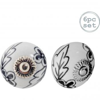 Round Ceramic Cabinet Knobs Pack of 6