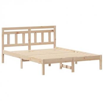 Lit plateforme en bois de pin 140 x 190 cm