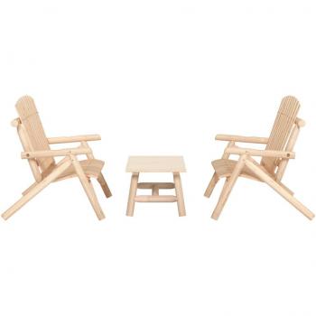 VidaXL 3 Piece Spruce Wood Lounge Set