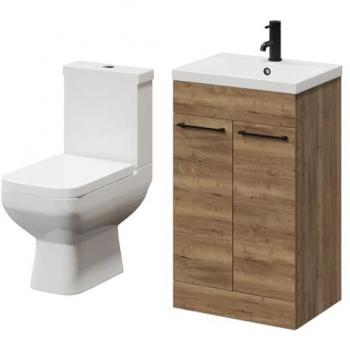 Turin 500mm Floor Standing Vanity and Toilet Suite with 1 Tap Hole