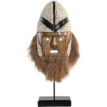 Maschera Naturale in Conchiglia: Statua DKD Home Decor Bianco