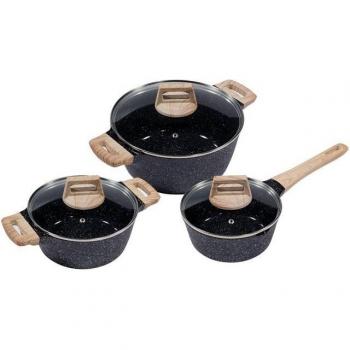 KING Kochtopf‑Set Essential – 6‑teilige Aluminium‑Töpfe für Induktionsherde (Ø 20 cm, Ø 24 cm, Stielkasserolle Ø 18 cm)
