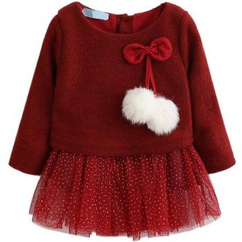 Conjuntos de bebé invierno, vestidos de princesa para niñas, manga larga, talla S2