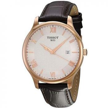 Orologio da Uomo Tissot Tradition T0636103603800 con Movimento al Quarzo e Cinturino in Pelle Marrone