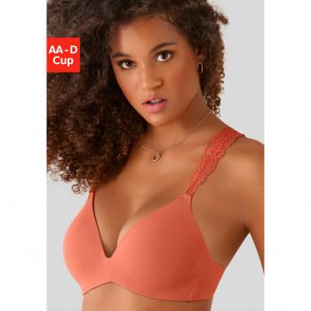 Push‑Up‑BH Lascana – Ohne Bügel, Orange, Cup AA, 60 % Polyamid / 35 % Polyester
