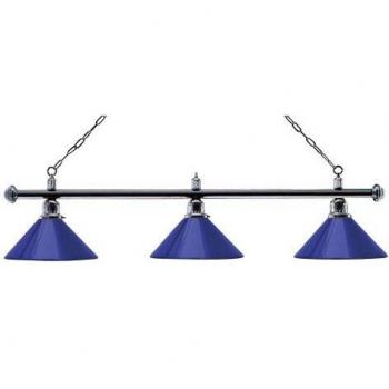 Leuchte London 3 Schirme, Chrom/Blau