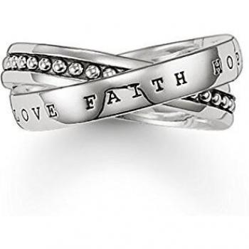 Anillo de plata Thomas Sabo fe, amor y esperanza