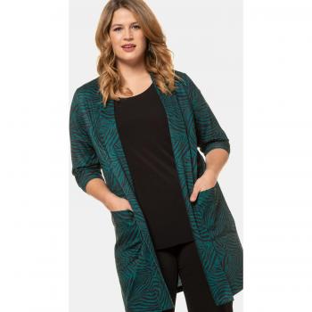 Giacca in jersey opaco a fantasia animalier, Donna, Bianco, Taglia: 64/66, Poliestere