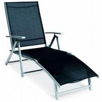 Gartenliege aus Aluminium mit Textilgewebe schwarz