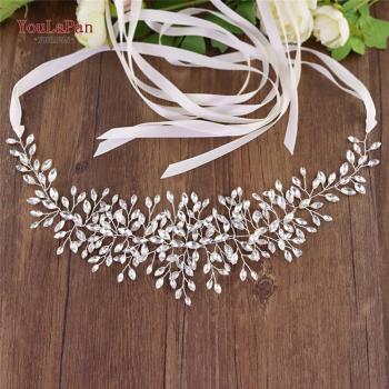YouLaPan SH237 Fast Silver Rhinestone Bridal Sash Belt