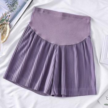 Maternity Sleep Shorts High Waist Wide Leg for Expecting Moms