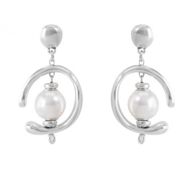 Pendientes de Aleación de Metales Bañados en Plata UNO de 50