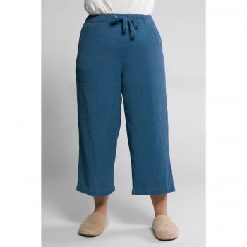 Pantaloni Culotte Blu Donna Taglia 54