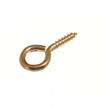 Steel Branded Eye Screws 30 mm x 6 mm, 2.9 mm Dia., Brass Plating – 1K Unit