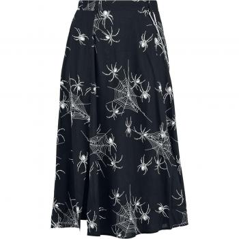 Jupe longueur moyenne Hell Bunny Grungy Spider – Noir & Blanc