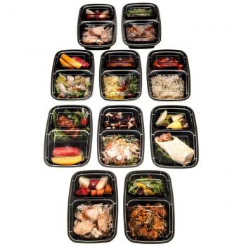 FiNeWaY 10-Pack Meal Prep Containers 2 Compartment
