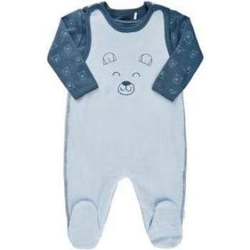 Body a Manica Lunga e Pantaloni FIXONI Blu Chiaro