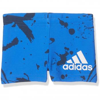 Adidas Jungen Graphic Boxer Badehose, Blau/Weiß, 80
