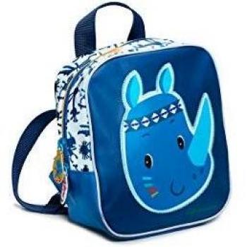 Sac Marius Lilliputiens – Petit Rucksack Bleu et Blanc (25x20x10 cm)