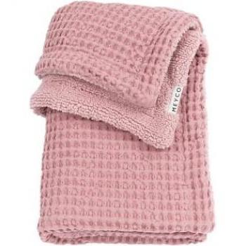 Plaid bébé peluche gaufré vieux rose 100x150 cm