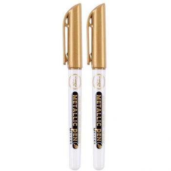 Gold & Silver Metallic Paint Marker Pens (2pcs) for Students and Crafts