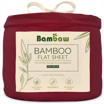 Roupa de Cama de Bambu Bordô 270x290 cm