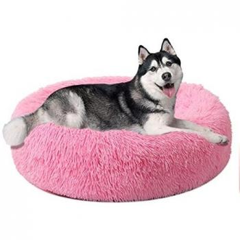 DanceWhale Round Plush Pet Bed, Super Soft Donut Cuddler for Cats and Dogs