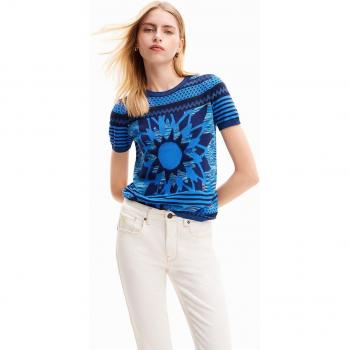 T-shirt Flor Azul em Malha L