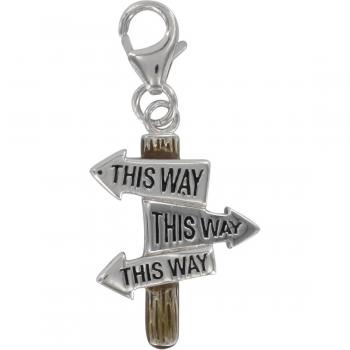 Pendentif “Trésors de Lily” Q4930 – Argent brillant, panneaux orientaux marron rhodié, 17 × 15 mm