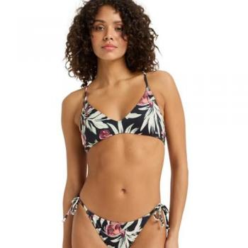 Roxy Triangel‑Bikini‑Top PT BEACH CLASHORT SLEEVE STRAPPY BRA (Sport) – Größe L, anthrazit, floral pattern