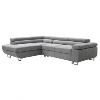 NURAZIO : Canapé d'angle gauche, convertible, gris texturé – 5 places
