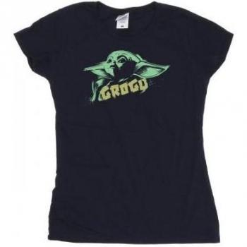 Camiseta de mujer de algodón Star Wars The Mandalorian Grogu El Niño Splat