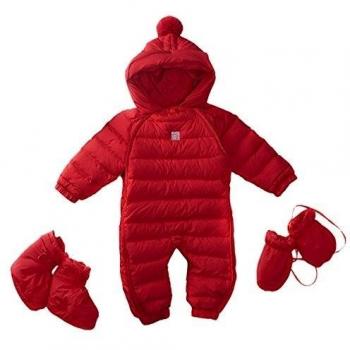 Bebone Conjunto de Abrigo para Niños con Zapatos y Guantes (Rojo, 9-12M)