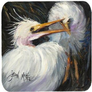 3.5 x 3.5 White Egret Foam Coasters