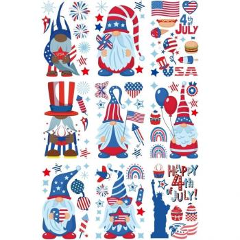 4th of July Gnome Window Stickers