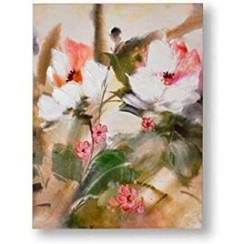 Art for the Home Pink/White Tropical Blooms Floral Printed Canvas
