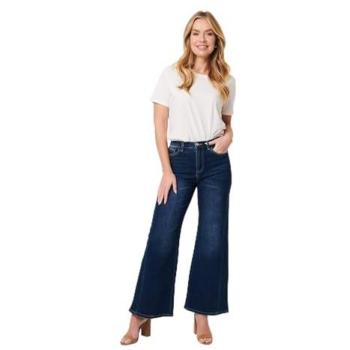 Izabel London Blue Slim-Fit Flared Jeans for Women – Size 16