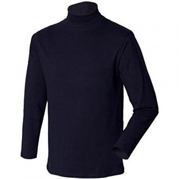 Henbury XL Navy Long Sleeve Roll Neck T-Shirt