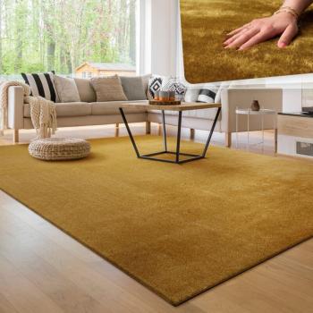 Tapis Salon Poils Courts Lavable 60x100 cm Jaune