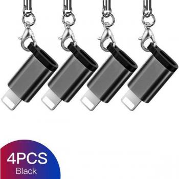ACCEZZ 4PC Mikro USB zu Lightning Adapter für iPhone X, XS, MAX, XR, 7, 8, 6S Plus