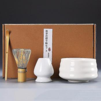 Pack Matcha Premium – Bol en Bambou, 4 pièces, Fouet de Tradition